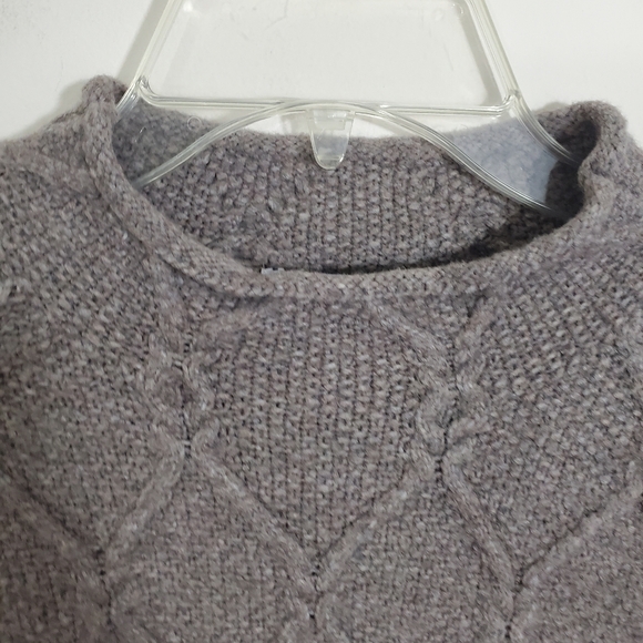 Old Navy Mock Neck Diamond Stitch Cable Knit Pullover Sweater Taupe NWT Size 3X - Picture 3 of 10